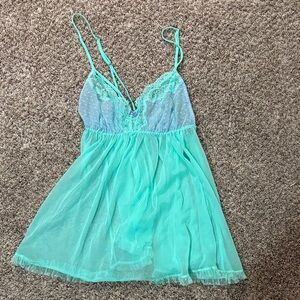 Victoria's Secret Turquoise Lace Chemise